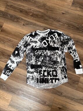 Ecko Unlimited Black & White Graphic Crewneck Sweater
